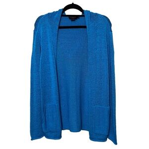 Pendleton Women’s XS Ocean Blue Open Front Pocket Hooded Cardigan Sweater